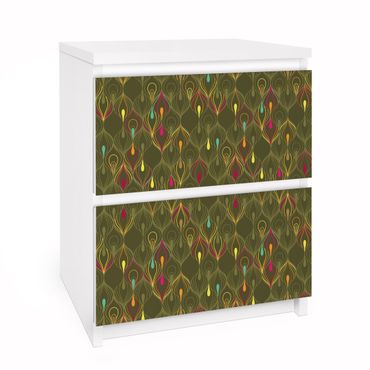 Carta adesiva per mobili IKEA - Malm Cassettiera 2xCassetti - Peacock