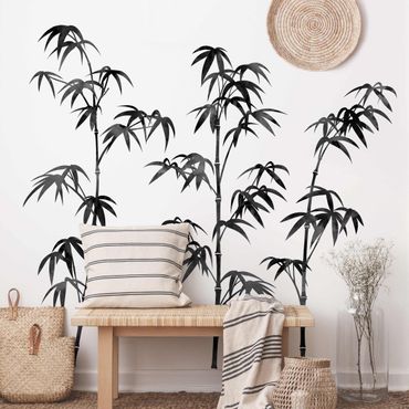 Adesivo murale - Acquerello Bamboo Tree nero