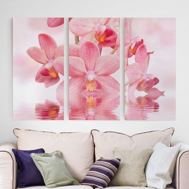 Stampa su tela 3 parti - Pink Orchids On Water - Verticale 2:1