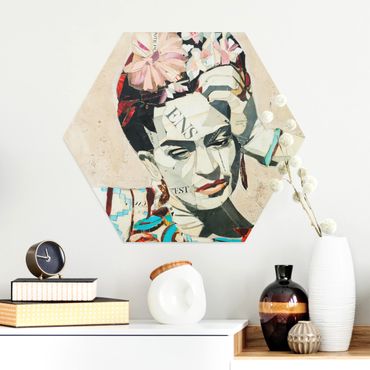 Esagono in Alluminio Dibond - Frida Kahlo - Collage No.1