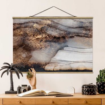 Foto su tessuto da parete con bastone - Elisabeth Fredriksson - Oro Marmo Painted - Orizzontale 2:3