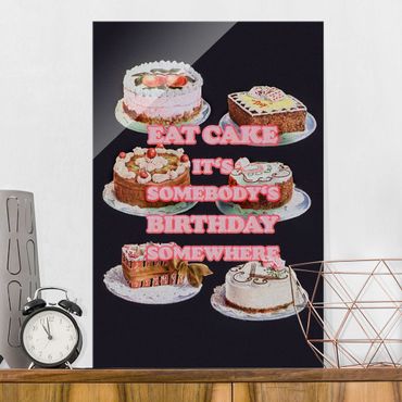 Quadro in vetro - Eat Cake It's Birthday - Formato verticale 2:3