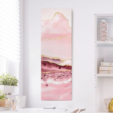 Stampa su tela - Estratto Monti rosa con Golden Lines - Pannello