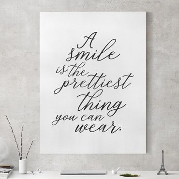 Stampa su tela - A Smile Is The Prettiest Thing - Verticale 3:4