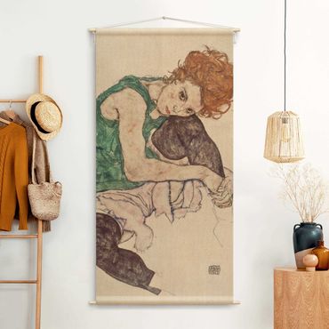 Arazzo da parete - Egon Schiele - Donna seduta con ginocchio piegato