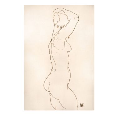 Stampa su tela - Egon Schiele - Nudo femminile - Formato verticale 2:3