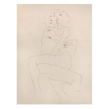 Stampa su tela - Egon Schiele - Due nudi - Formato verticale 3:4