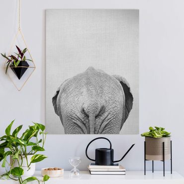 Stampa su tela - Elefante da dietro Bianco Nero - Formato verticale 3:4