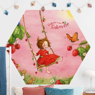 Carta da parati esagonale adesiva con disegni - The Strawberry Fairy - Altalena