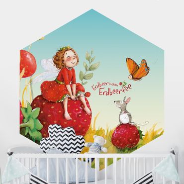 Carta da parati esagonale adesiva con disegni - The Strawberry Fairy - Magia