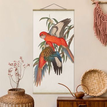 Quadro su tessuto con stecche per poster - Tropical Parrot I - Verticale 2:1