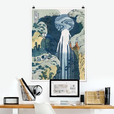 Poster - Katsushika Hokusai - La cascata di Amida - Verticale 4:3