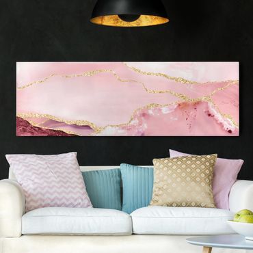 Stampa su tela - Estratto Monti rosa con Golden Lines - Panoramico