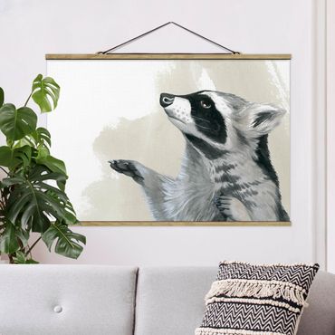 Foto su tessuto da parete con bastone - Forest Friends - Raccoon - Orizzontale 2:3
