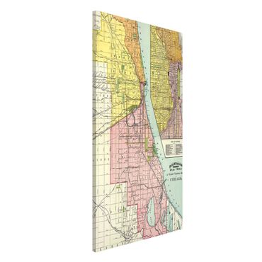 Lavagna magnetica - Cartina vintage di Chicago
