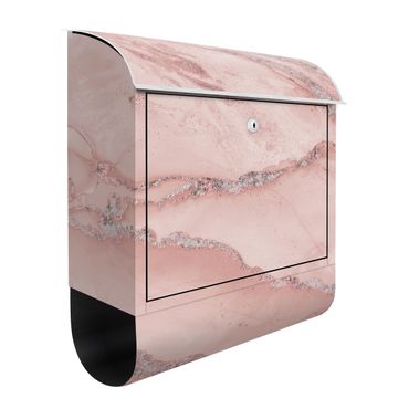 Cassetta postale - Esperimenti di colore marmo rosa e brillantini
