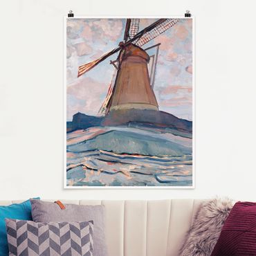 Poster - Piet Mondrian - Windmill - Verticale 4:3