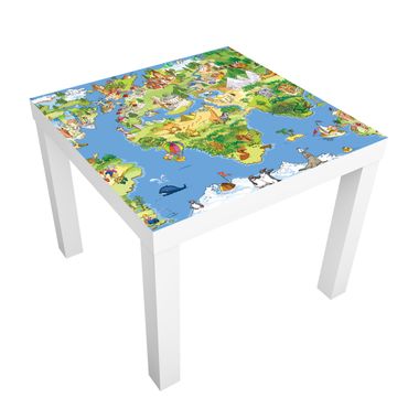 Carta adesiva per mobili IKEA - Lack Tavolino Great And Funny Worldmap