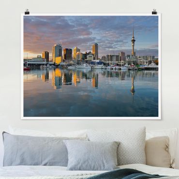 Poster - Auckland Skyline Sunset - Orizzontale 3:4