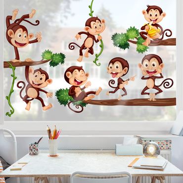 Adesivi da finestra Monkey Family