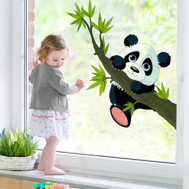 Adesivi da finestra Climbing Panda