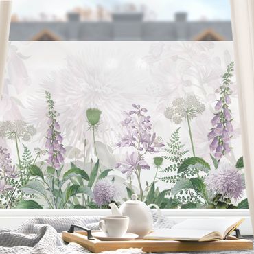 Decorazione per finestre - Digitalis in un delicato prato fiorito