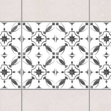 Adesivo per piastrelle - Gray White Pattern Series No.1