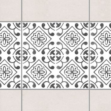 Adesivo per piastrelle - Gray White Pattern Series No.2