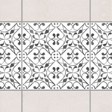 Adesivo per piastrelle - Gray White Pattern Series No.3