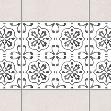 Adesivo per piastrelle - Gray White Pattern Series No.4