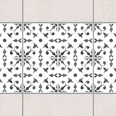 Adesivo per piastrelle - Gray White Pattern Series No.6