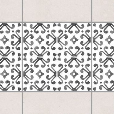 Adesivo per piastrelle - Gray White Pattern Series No.7