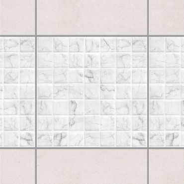 Adesivo per piastrelle - Mosaic Tile Marble Look Bianco Carrara 15x15 cm