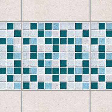 Adesivo per piastrelle - Mosaic Tiles Turquoise Blue 20x20 cm