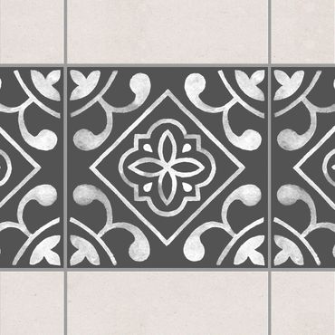 Adesivo per piastrelle - Pattern Dark Gray White Series No.02