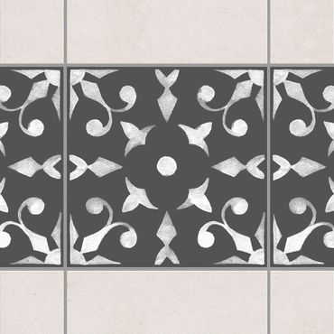 Adesivo per piastrelle - Pattern Dark Gray White Series No.06