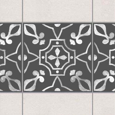 Adesivo per piastrelle - Pattern Dark Gray White Series No.09