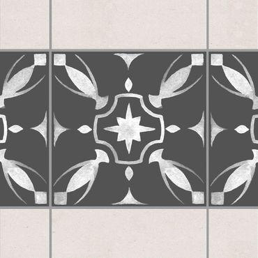 Adesivo per piastrelle - Pattern Dark Gray White Series No.01