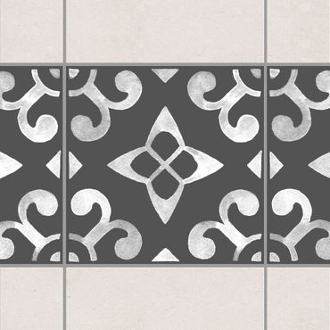 Adesivo per piastrelle - Pattern Dark Gray White Series No.05