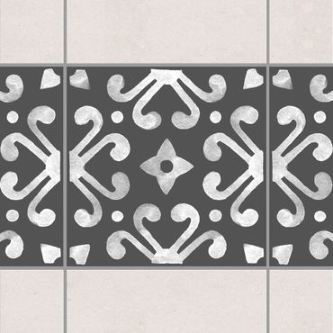 Adesivo per piastrelle - Pattern Dark Gray White Series No.07