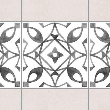 Adesivo per piastrelle - Pattern Gray White Series No.8