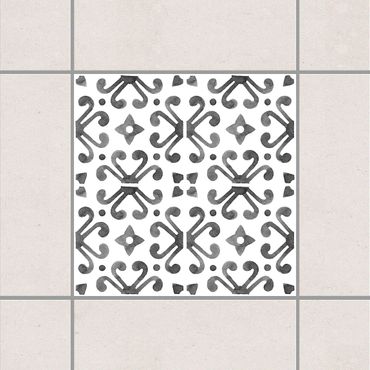 Adesivo per piastrelle - Gray White Pattern Series No.7