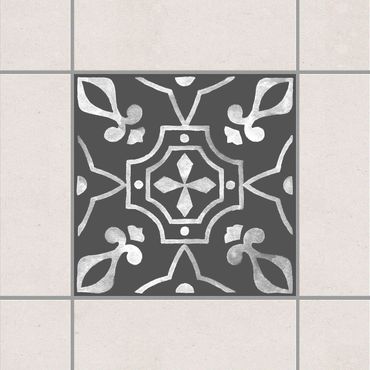 Adesivo per piastrelle - Pattern Dark Gray White Series No.08