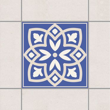 Adesivo per piastrelle - Portuguese tile with blue flower 10cm x 10cm