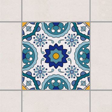 Adesivo per piastrelle - Portuguese tile pattern of Azulejo 10cm x 10cm