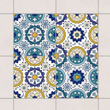 Adesivo per piastrelle - Set - 4 Portuguese Azulejo tiles 10cm x 10cm