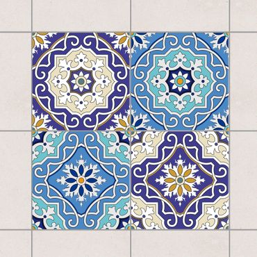 Adesivo per piastrelle - Set - 4 Spanish tiles 10cm x 10cm
