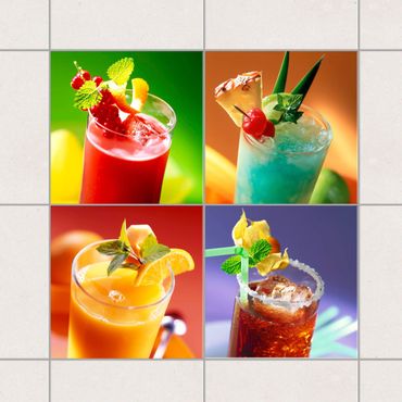 Adesivo per piastrelle - Colorful cocktails 10cm x 10cm