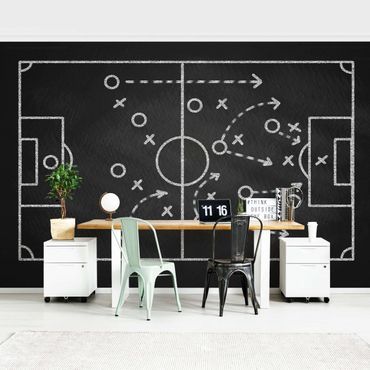 Carta da parati  - Football Strategy On Blackboard