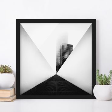 Poster con cornice - Studio geometrico di architettura in bianco e nero